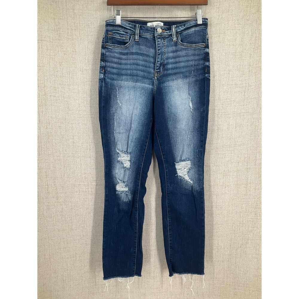 BKE Parker Jeans Womens‎ 27 Blue Cotton Distressed High Rise Raw Hem Universal